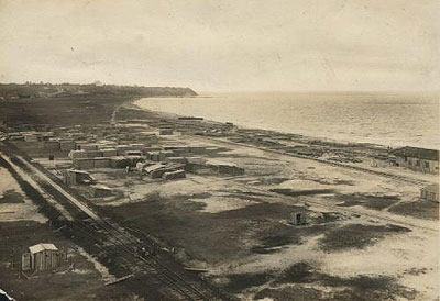 Photo en noir et blanc de la ville de Gdynia en 1921