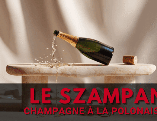 Bouteille de szampan versée, le champagne à la polonaise