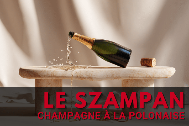 Bouteille de szampan versée, le champagne à la polonaise
